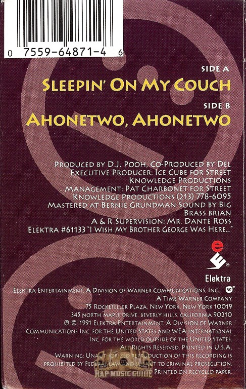 Del Tha Funkee Homosapien - Sleepin' On My Couch: Single. Cassette 